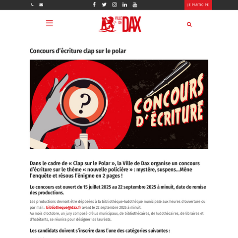 Capture d'écran du site de l'annonce
