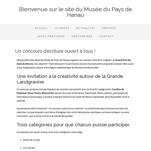 Capture d'écran du site de l'annonce
