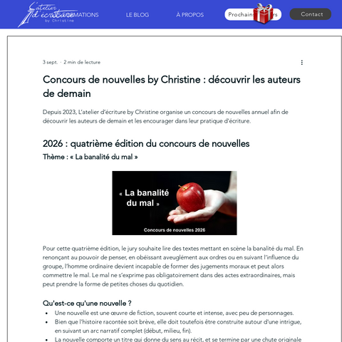 Capture d'écran du site de l'annonce