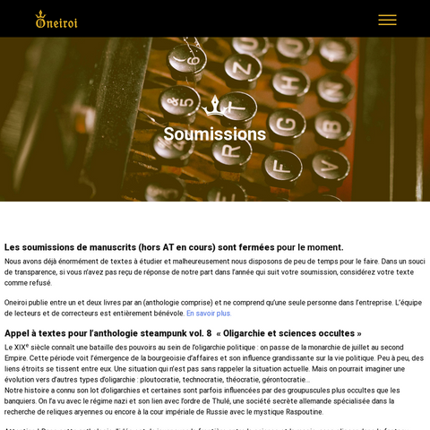 Capture d'écran du site de l'annonce
