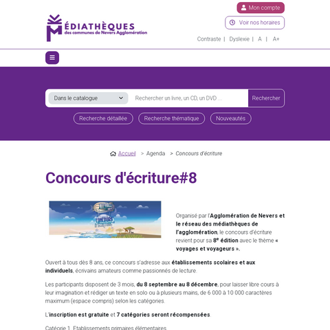 Capture d'écran du site de l'annonce