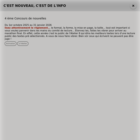 Capture d'écran du site de l'annonce