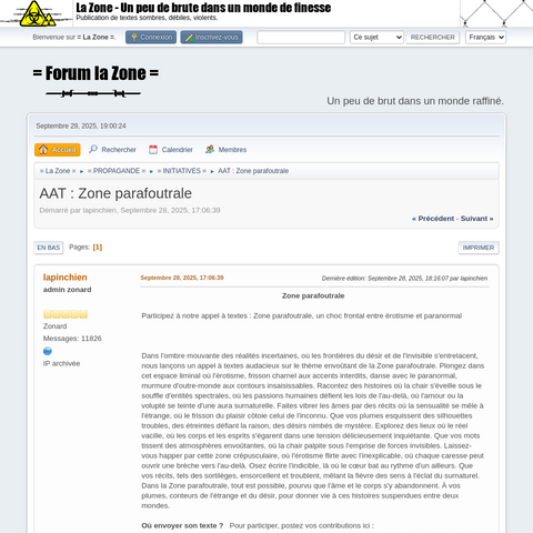 Capture d'écran du site de l'annonce