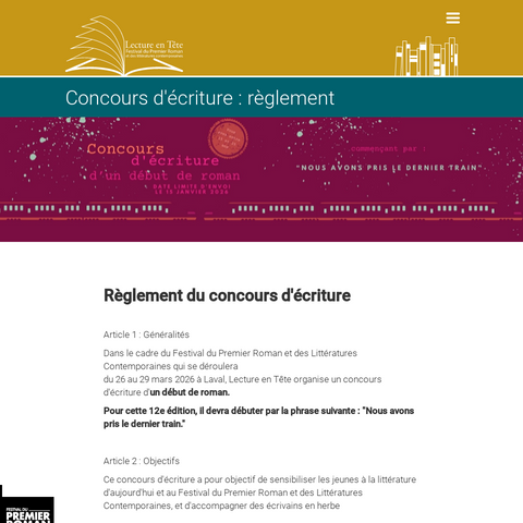 Capture d'écran du site de l'annonce