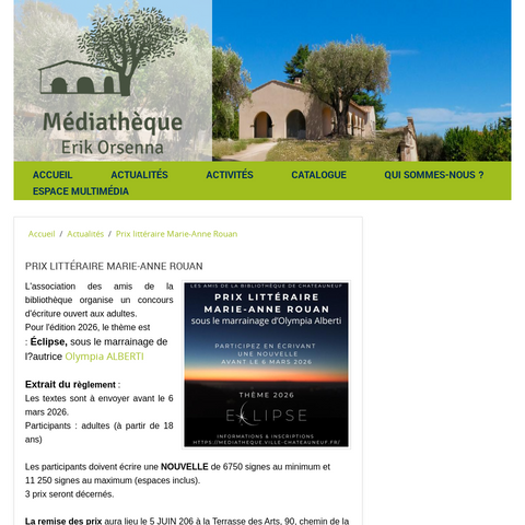 Capture d'écran du site de l'annonce