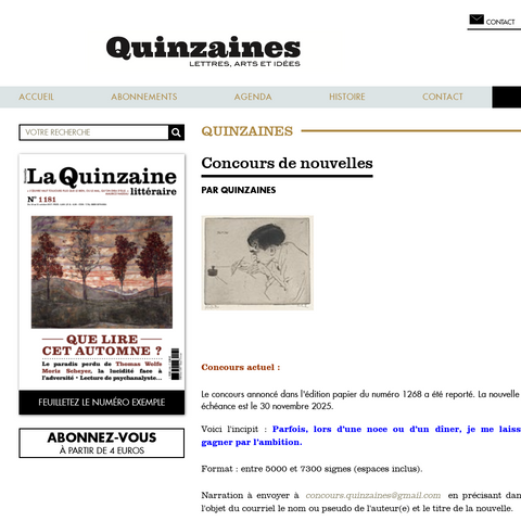 Capture d'écran du site de l'annonce