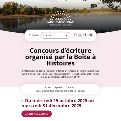 Capture d'écran du site de l'annonce