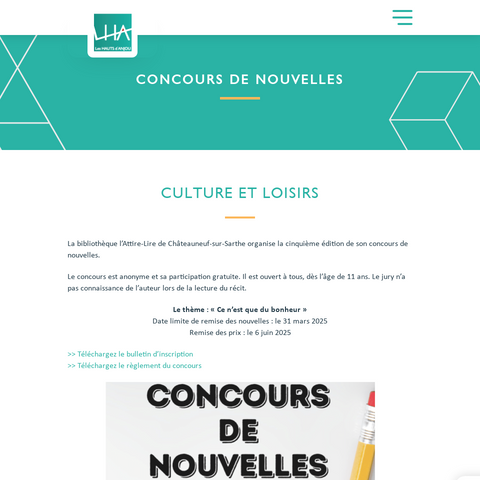 Capture d'écran du site de l'annonce