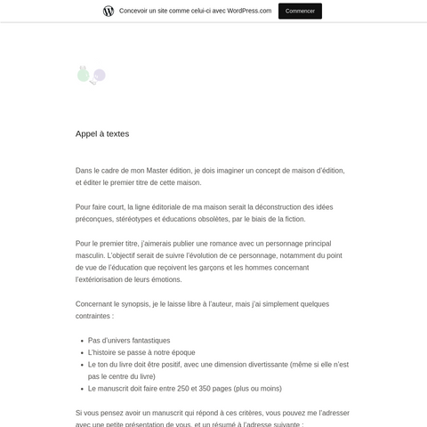 Capture d'écran du site de l'annonce