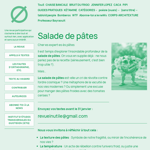 Capture d'écran du site de l'annonce