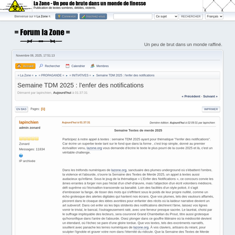 Capture d'écran du site de l'annonce
