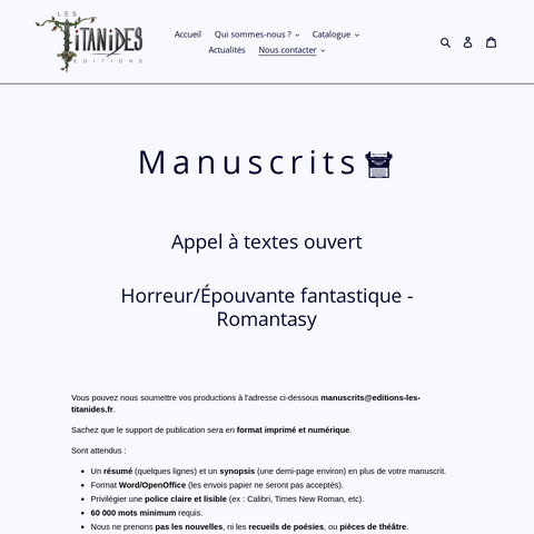 Capture d'écran du site de l'annonce