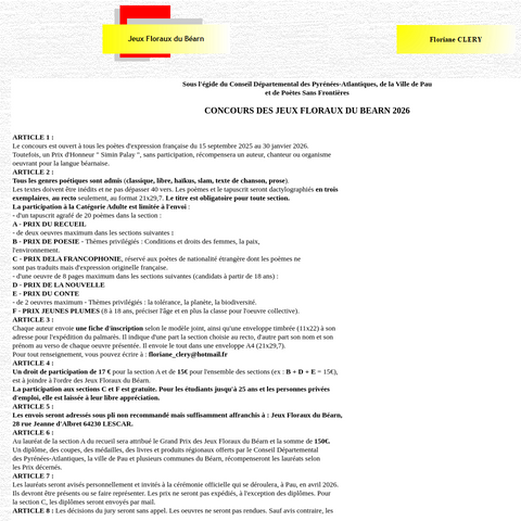 Capture d'écran du site de l'annonce