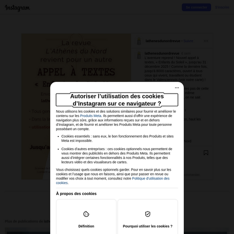 Capture d'écran du site de l'annonce