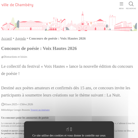 Capture d'écran du site de l'annonce