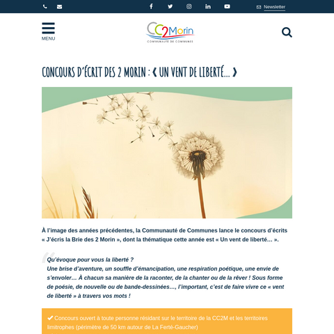 Capture d'écran du site de l'annonce