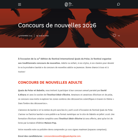 Capture d'écran du site de l'annonce