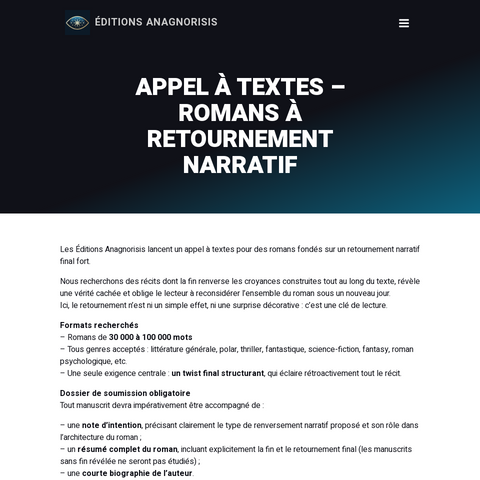 Capture d'écran du site de l'annonce