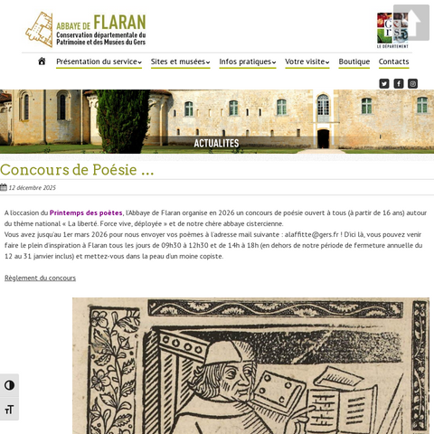 Capture d'écran du site de l'annonce