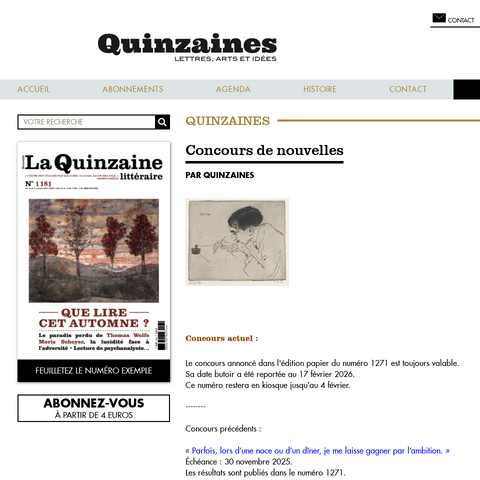 Capture d'écran du site de l'annonce