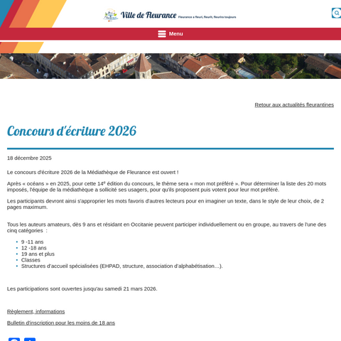 Capture d'écran du site de l'annonce