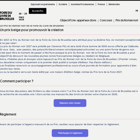 Capture d'écran du site de l'annonce