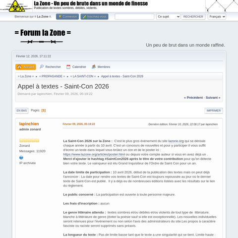 Capture d'écran du site de l'annonce