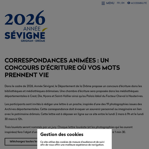 Capture d'écran du site de l'annonce