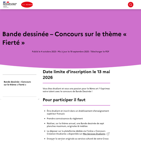 Capture d'écran du site de l'annonce