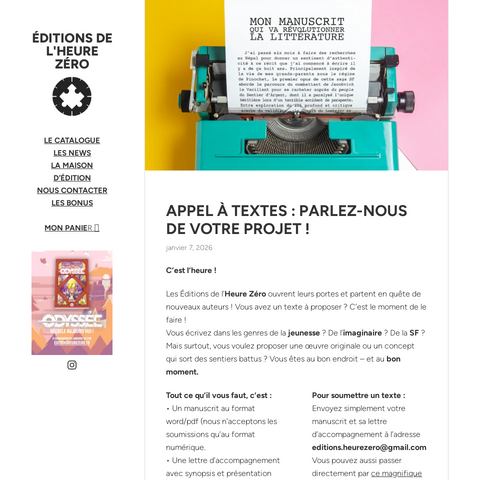 Capture d'écran du site de l'annonce