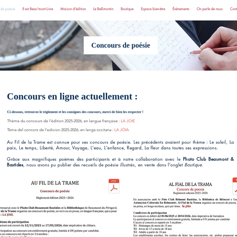 Capture d'écran du site de l'annonce
