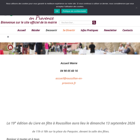 Capture d'écran du site de l'annonce