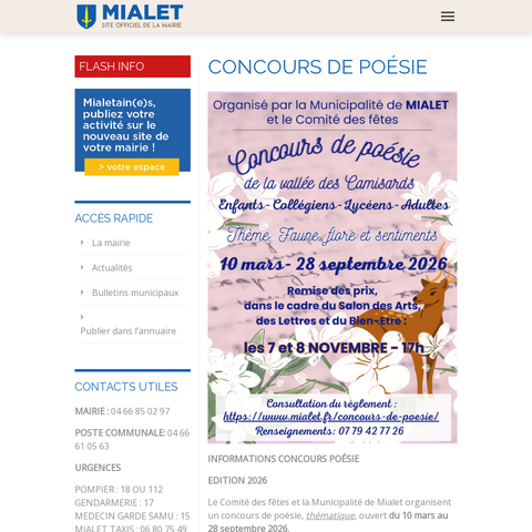 Capture d'écran du site de l'annonce