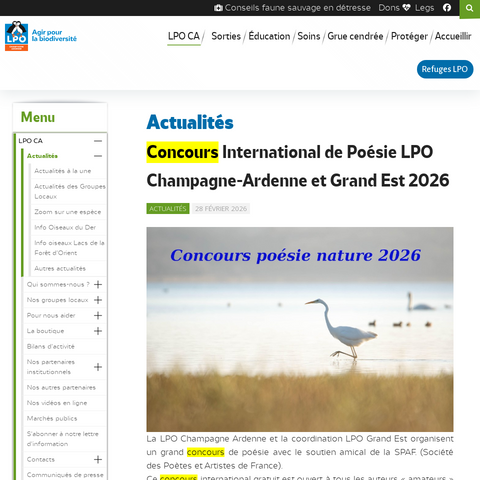 Capture d'écran du site de l'annonce