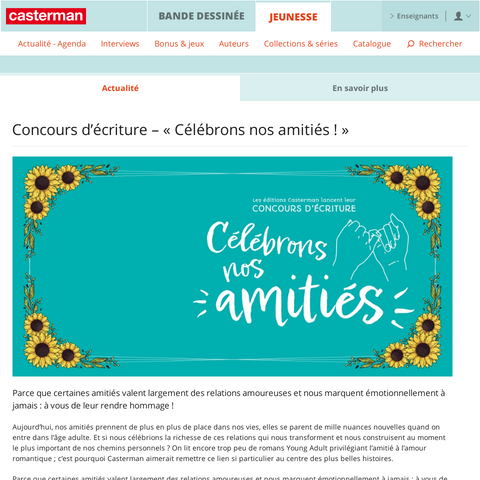 Capture d'écran du site de l'annonce