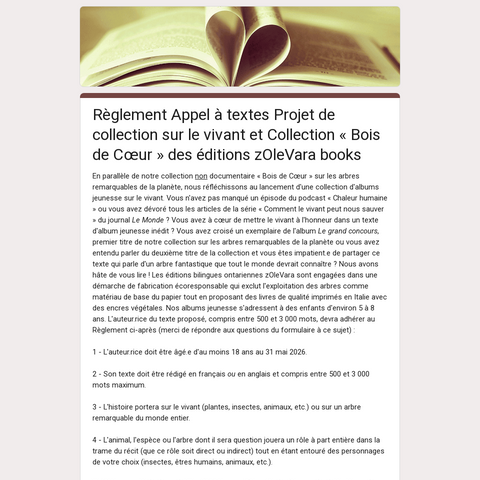 Capture d'écran du site de l'annonce