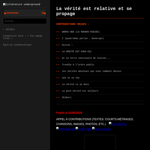Capture d'écran du site de l'annonce