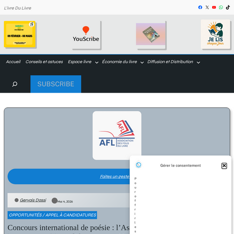 Capture d'écran du site de l'annonce