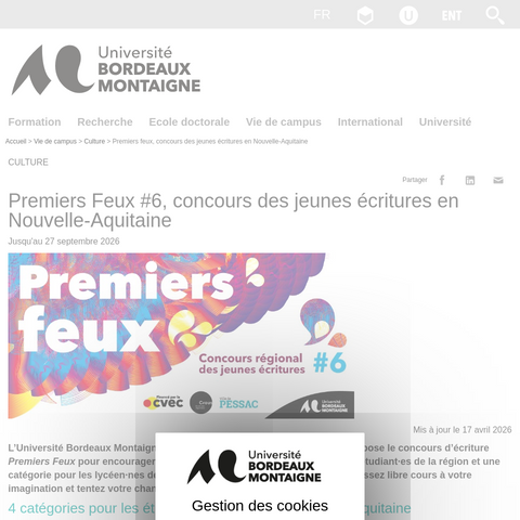 Capture d'écran du site de l'annonce