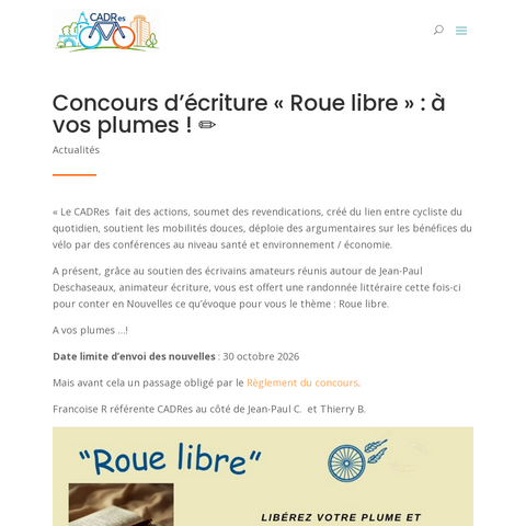 Capture d'écran du site de l'annonce