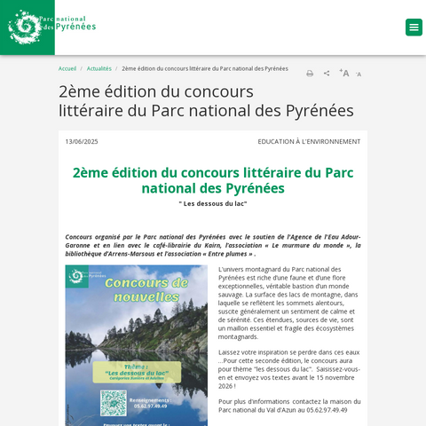 Capture d'écran du site de l'annonce