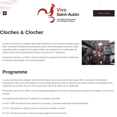 Capture d'écran du site de l'annonce